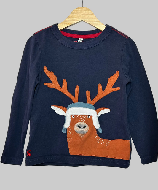 Joules Navy Deer T-Shirt 4Y