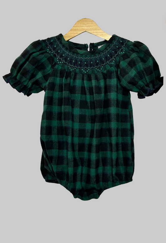 No Brand Green Flannel Romper 18M