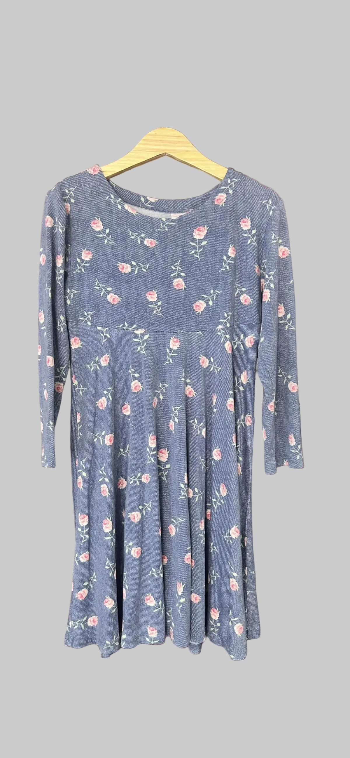Sweet Bamboo Blue Pink Roses Dress 7