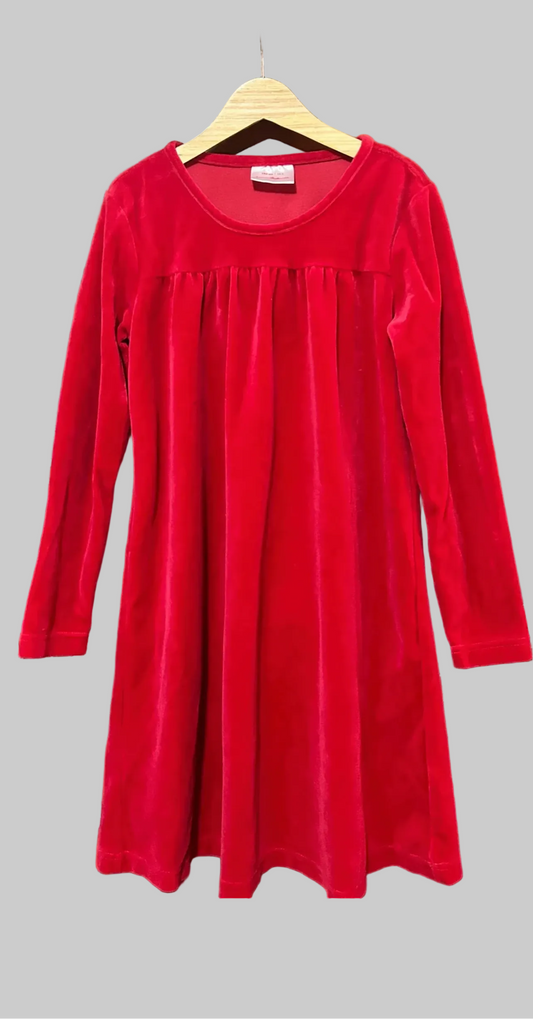 Hanna Andersson Red Velour Dress 8
