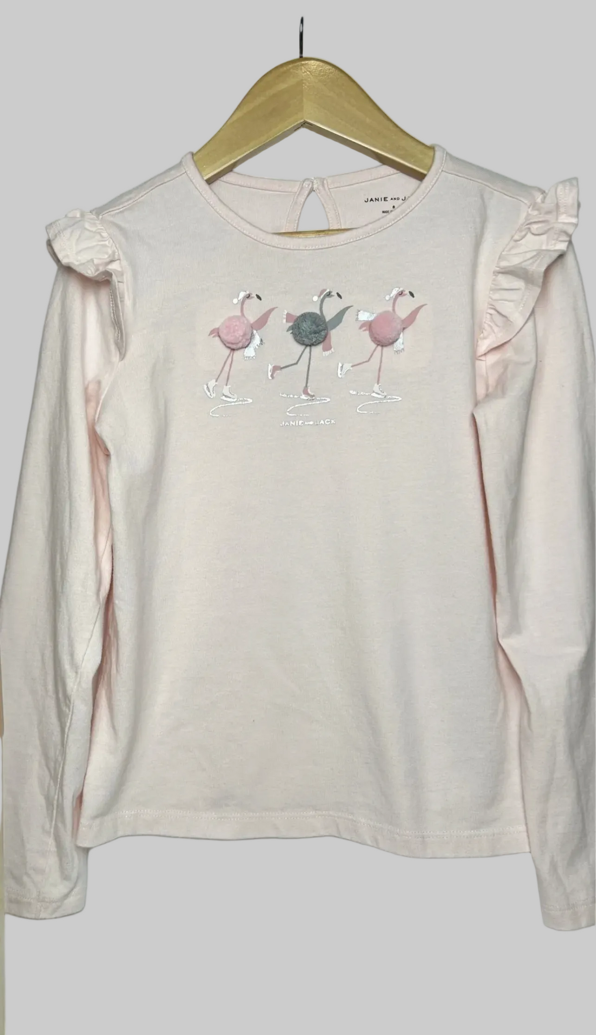 Janie & Jack Pink Flamingo Skating Shirt 8