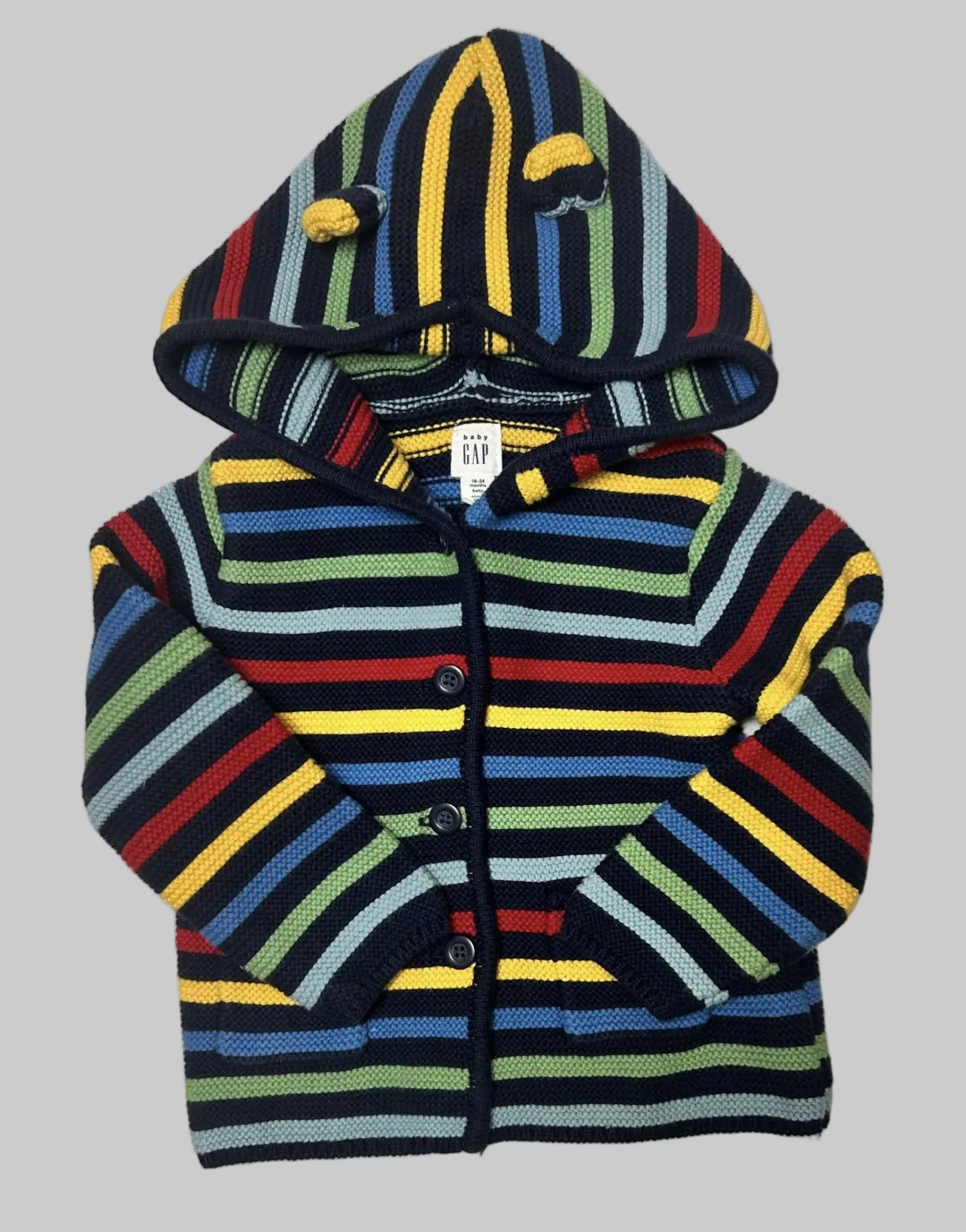 Baby Gap Multi Color Sweater with ears 18-24M