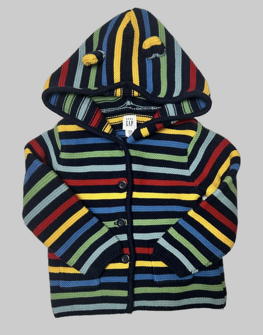 Baby Gap Multi Color Sweater with ears 18-24M