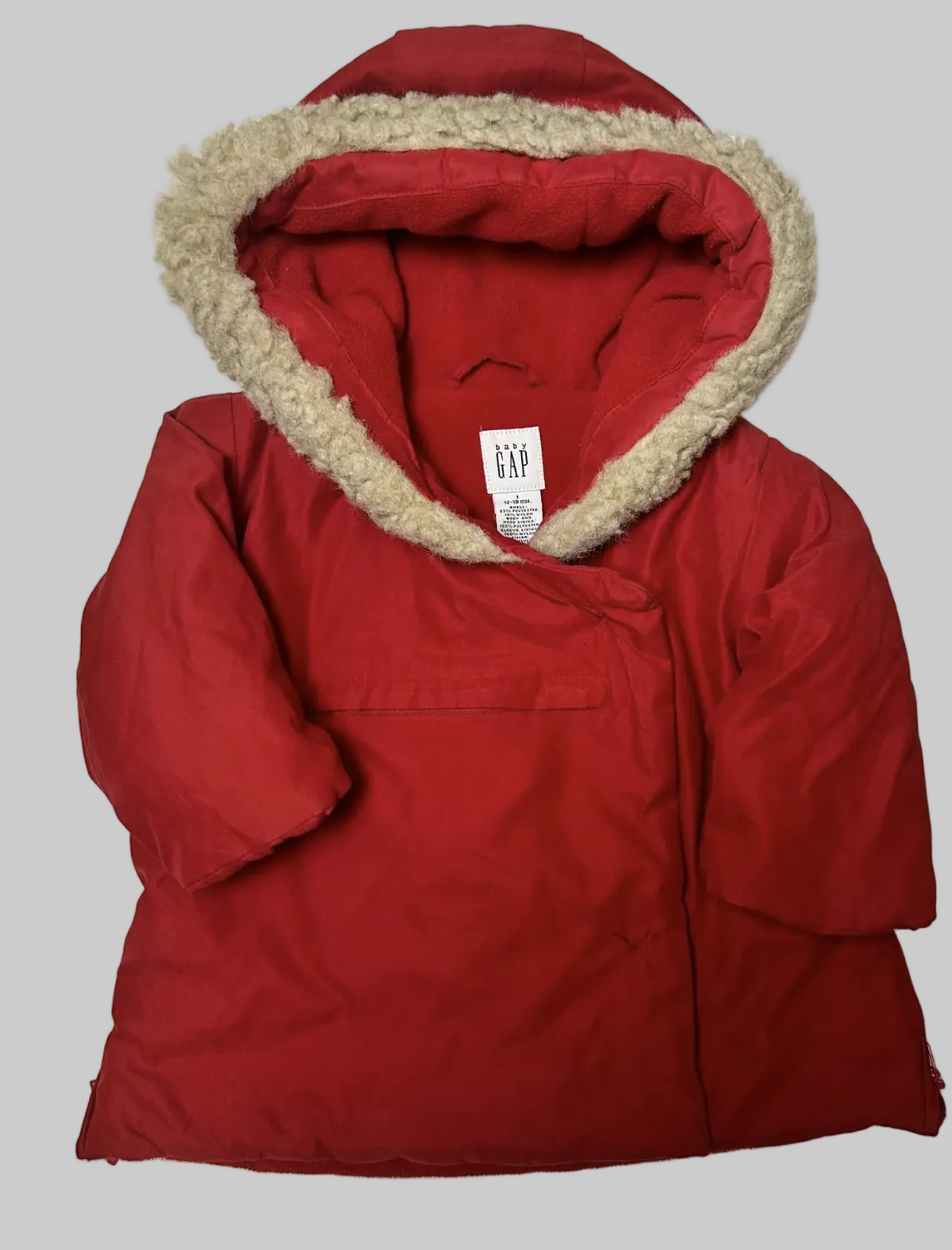 Baby Gap Red Fleece Trim Jacket 12-18M