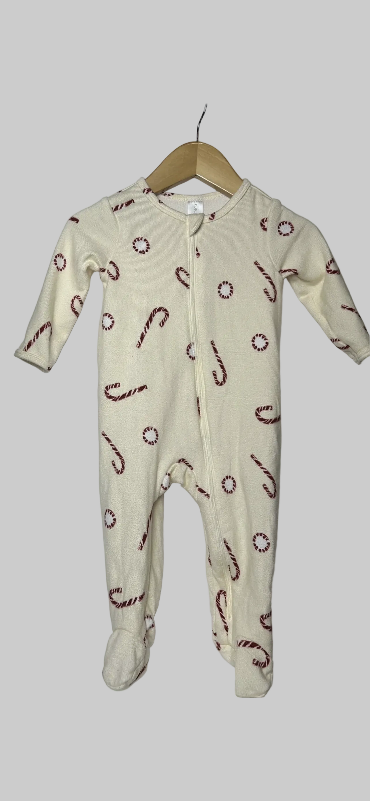 Modern Moment Candy Cane Footie 6-9M