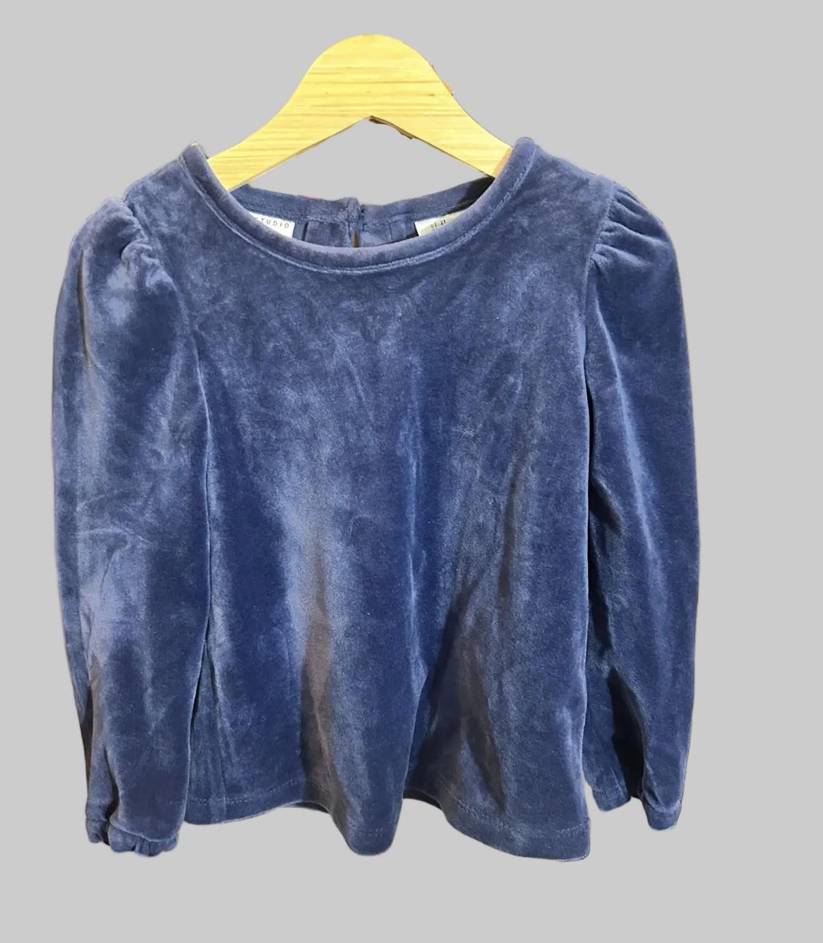 Max Studio Kids Navy Velour Top 2T