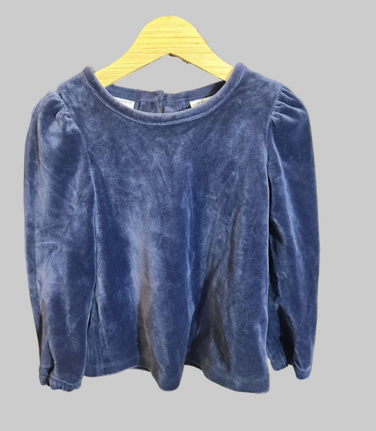 Max Studio Kids Navy Velour Top 2T