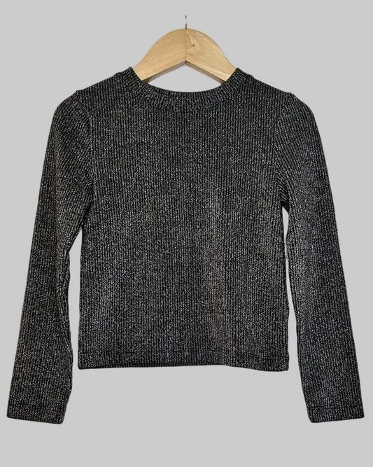 Gap Kids Black Silver Shimmer Top 4/5