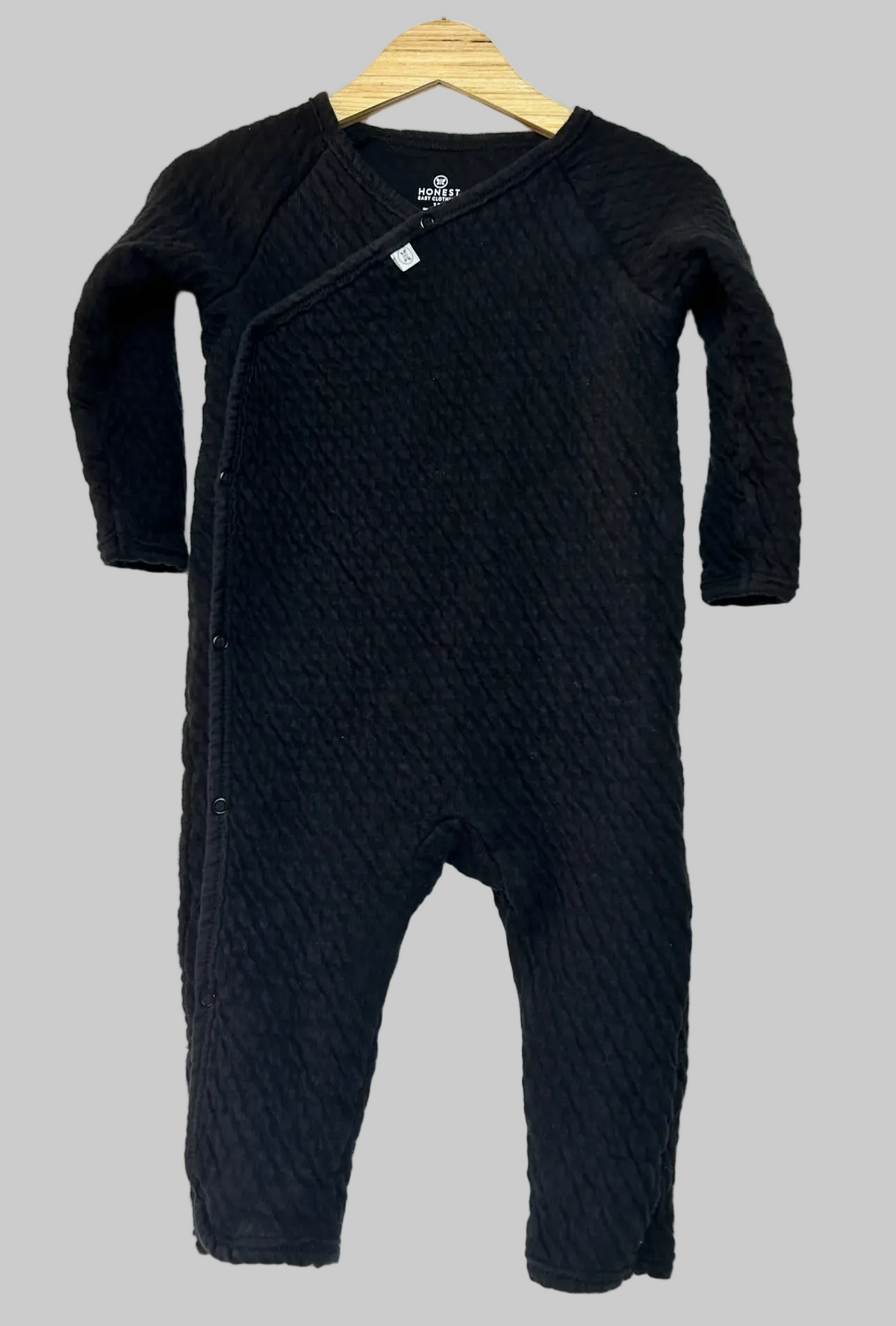 Honest Black Quilted Snap Jumper 12M