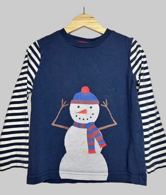 Mini Boden Navy Snowman Top 2/3
