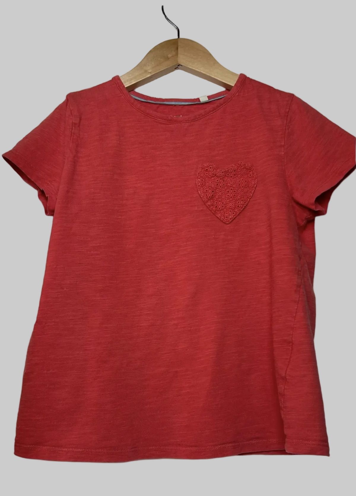Mini Boden Coral Heart Pocket Shirt 11/12
