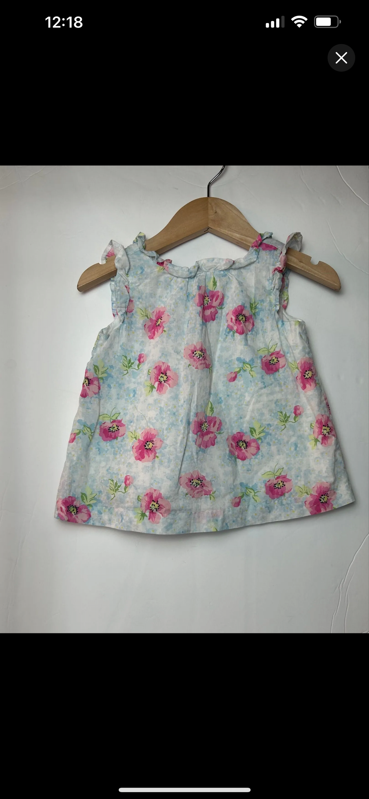 Janie and Jack Lt Blue Pink Floral Top 2T