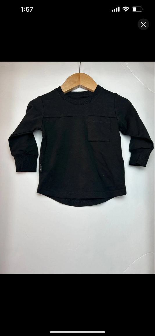 Olive + Scout Black Shirt 6-12M