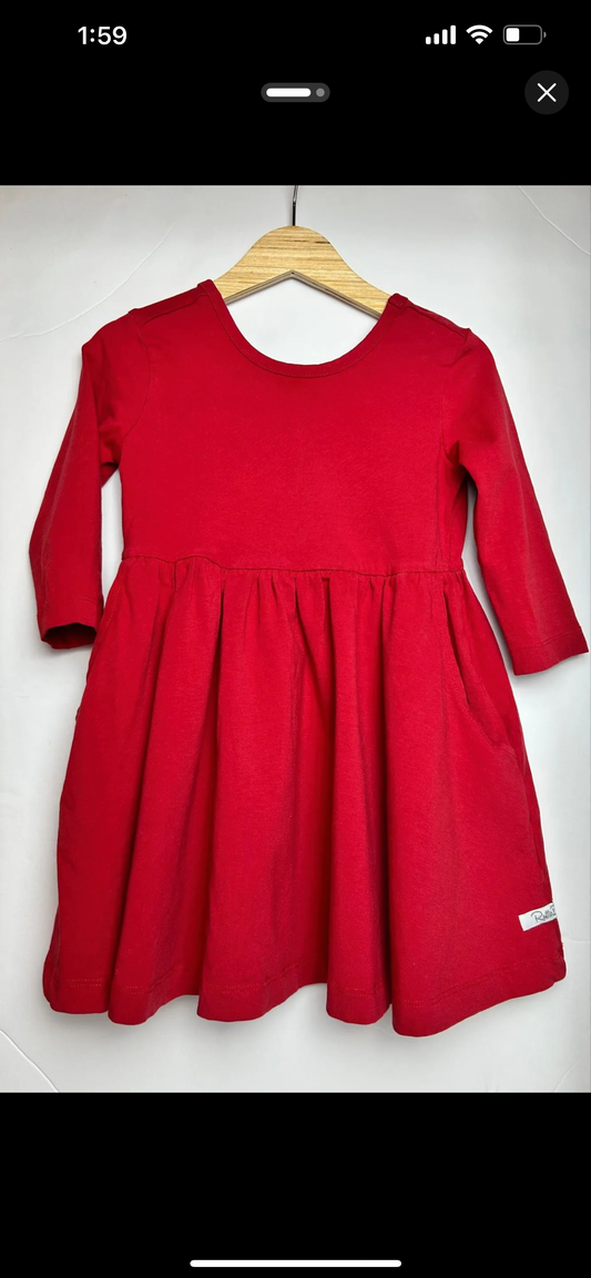 RuffleButts Red Dress 3T