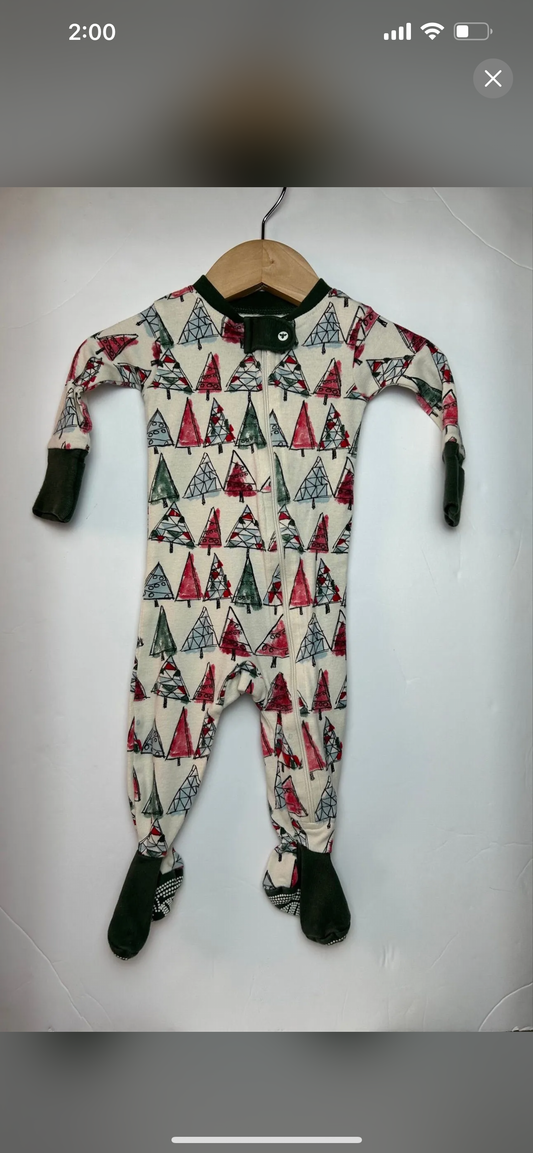 Burt’s Bee Baby Christmas Tree Footie Zippy 0-3M