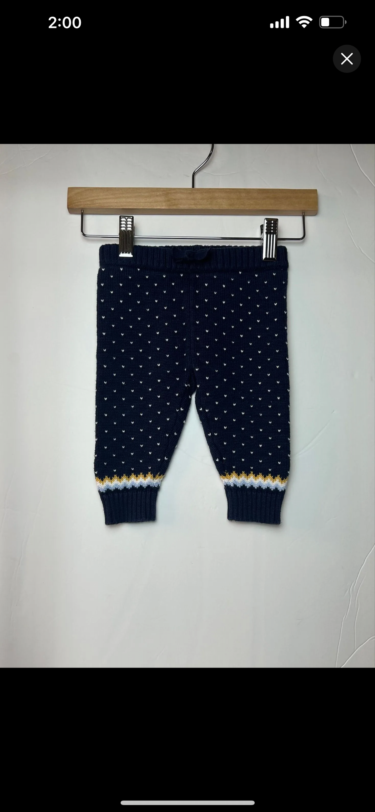 Janie & Jack Navy Knit Pants 3-6M