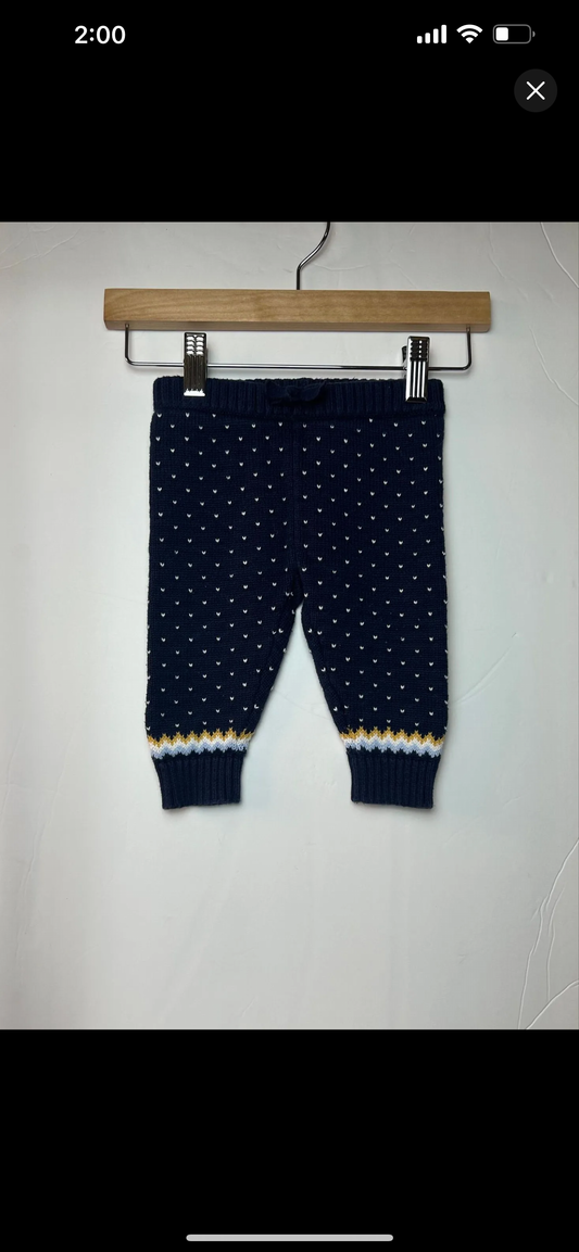 Janie & Jack Navy Knit Pants 3-6M