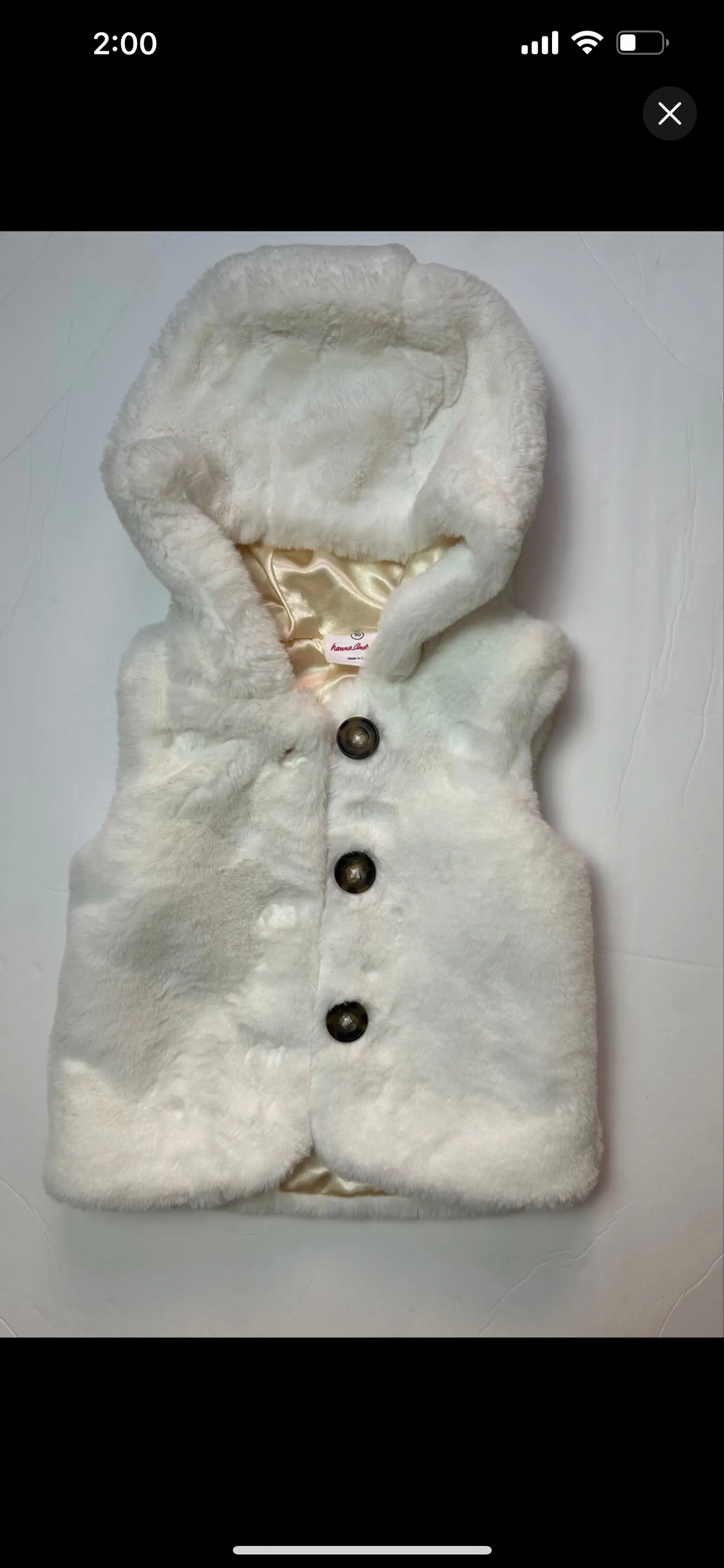 Hanna Andersson Faux Fur Vest with Hood 3T