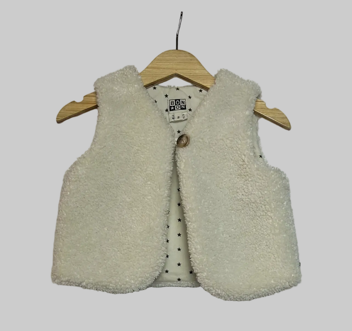 Bonton Cream Fleece Vest 2T