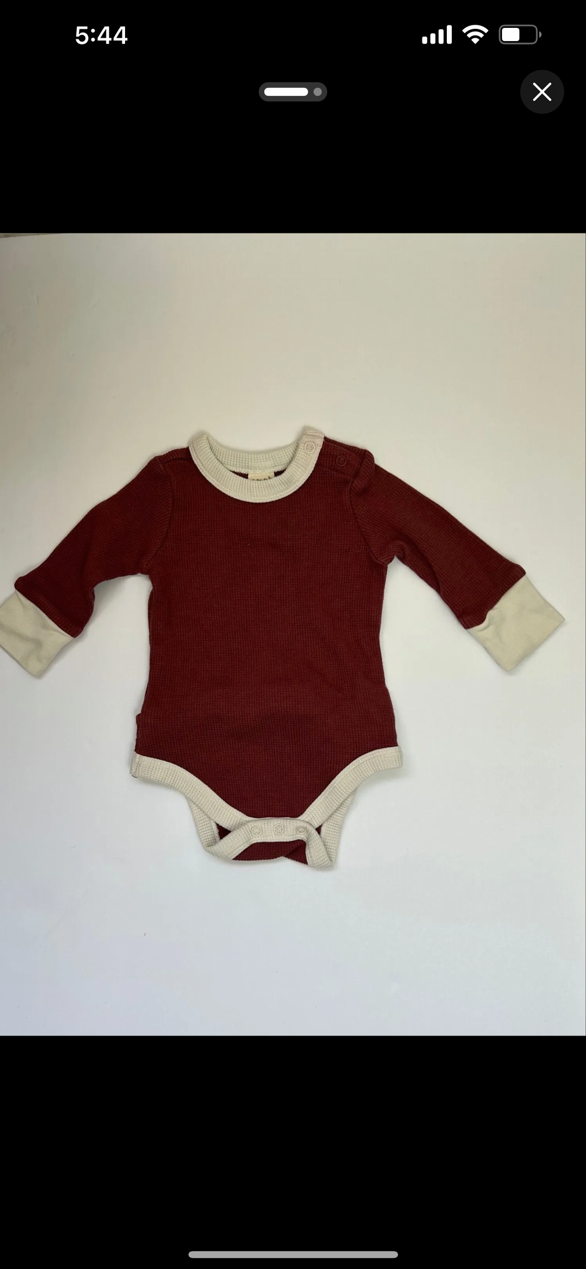 Goumi Burgundy Waffle Knit Onesie 3-6M