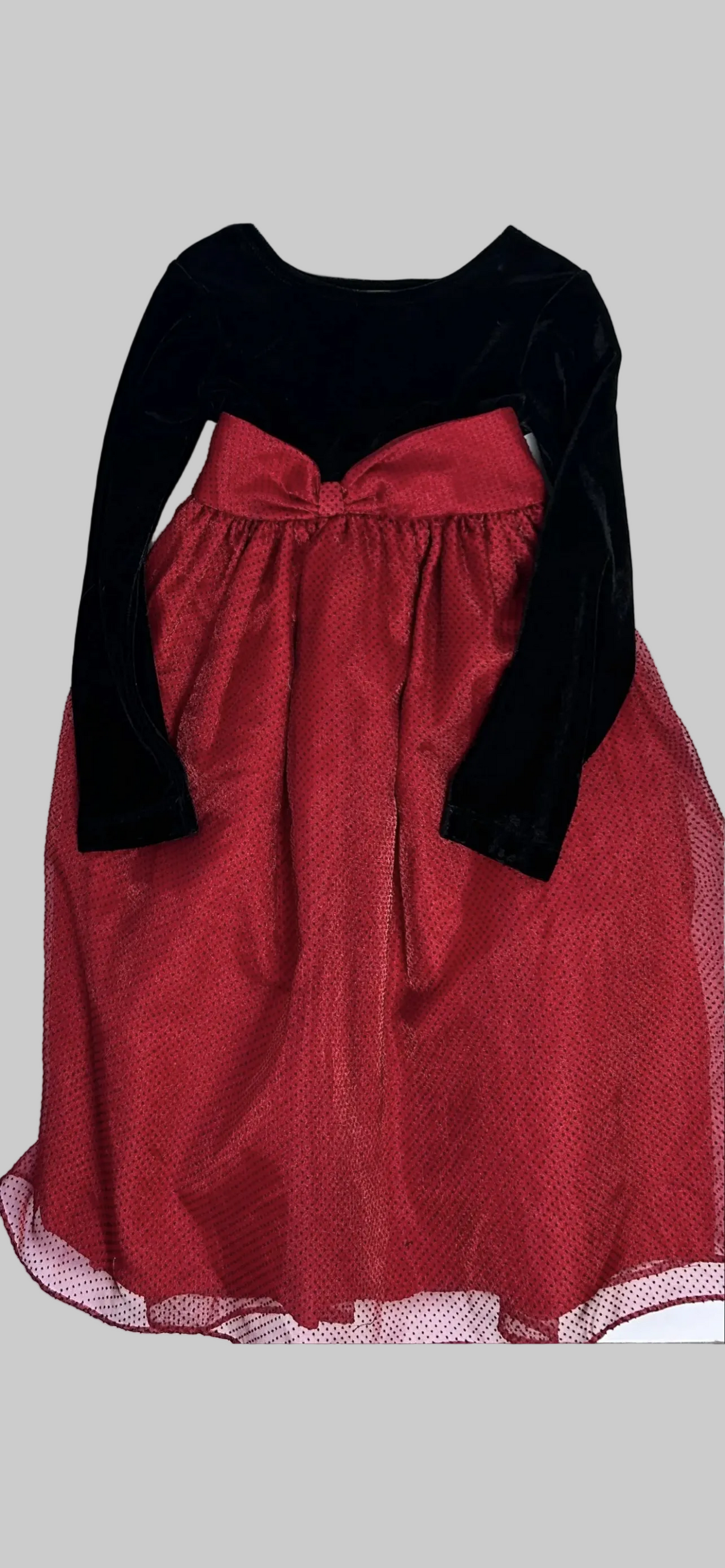 Marmellata Red and Black Velvet Dress 6
