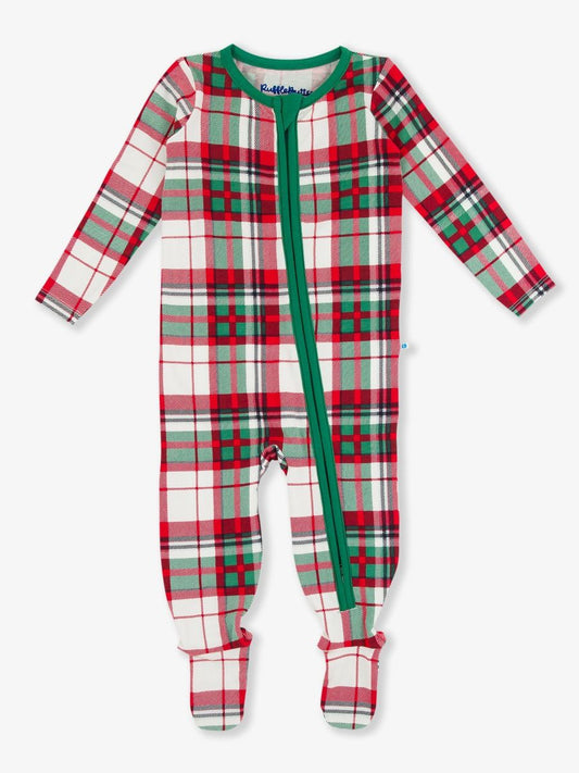 Dashing Dreams Plaid One Piece Footie Pajama
