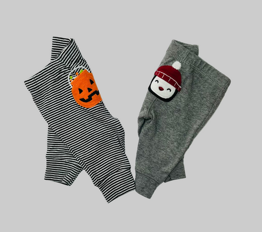 Carter's 2 Pk Pants w/ Holiday Characters NB
