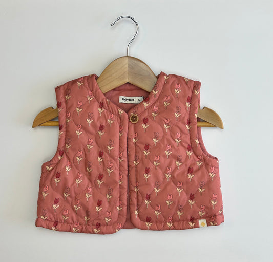 Babyface Quilted Floral Vest 6-9M w/tags