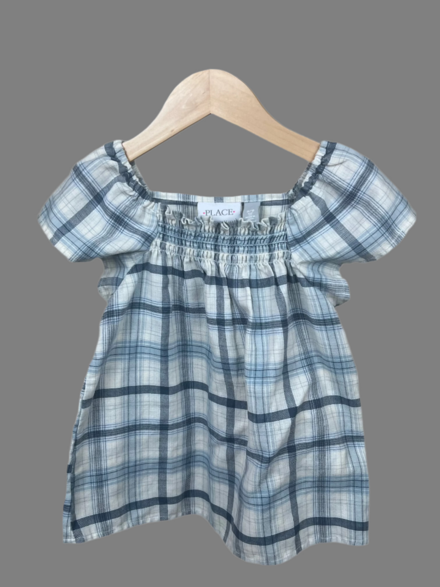Children's Place Girl's Plaid Print Top 5/6T