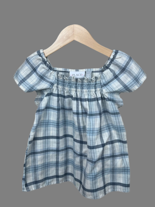 Children's Place Girl's Plaid Print Top 5/6T