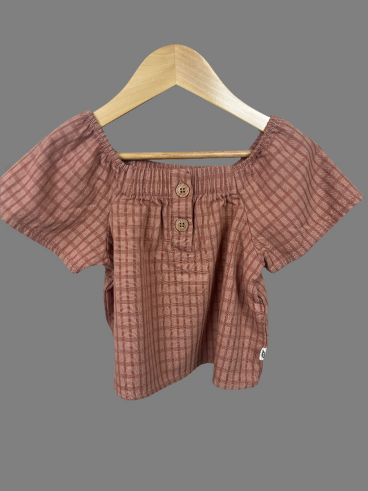 Easy Peasy Gingham Striped Blouse 3T