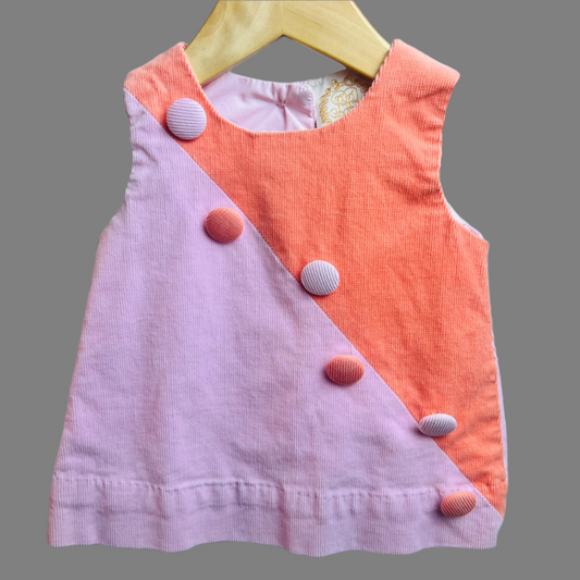 Beaufort Bonnet Two-Toned Sleeveless Corduroy Dress 6-12M