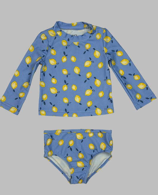 Carter's 2PC Blue w/Lemons Swimsuit 12M