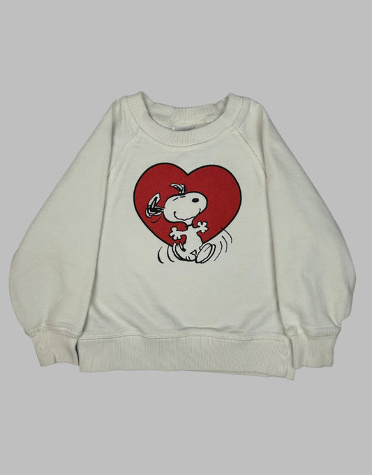 Peanuts by Hanna Andersson LS White Snoopy Heart Sweatshirt 3T