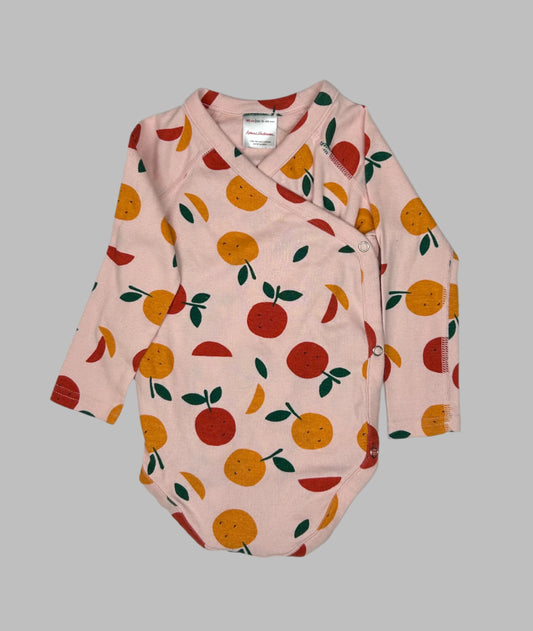 Hanna Andersson LS Fruit Kimono Style Onesie 18-24M
