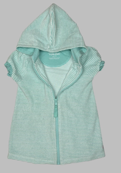 Ruffle Butts Mint Green Terry Zip Swim Cover Up 2T