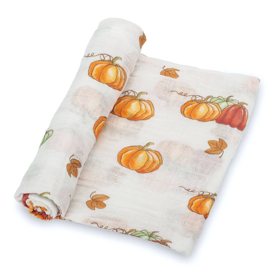 Baby Muslin Swaddle Blanket 47x47 Pumpkin Patch