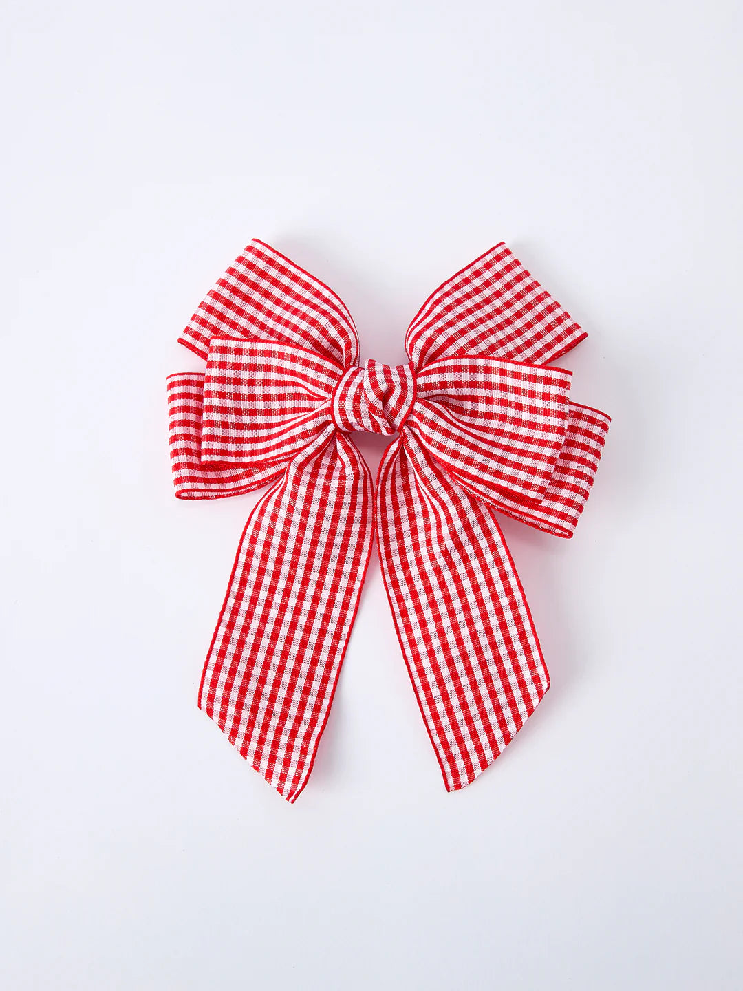 Red and white Plaid Girls Hairpin 4 Inches
