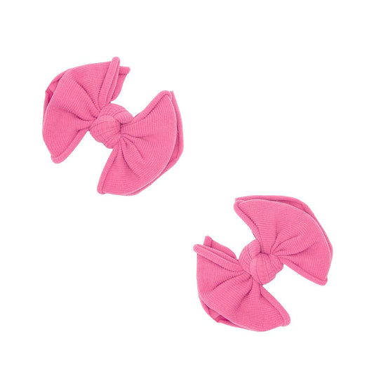 Baby Bling® 2pk Baby FAB® bow hair clips: Hot Pink