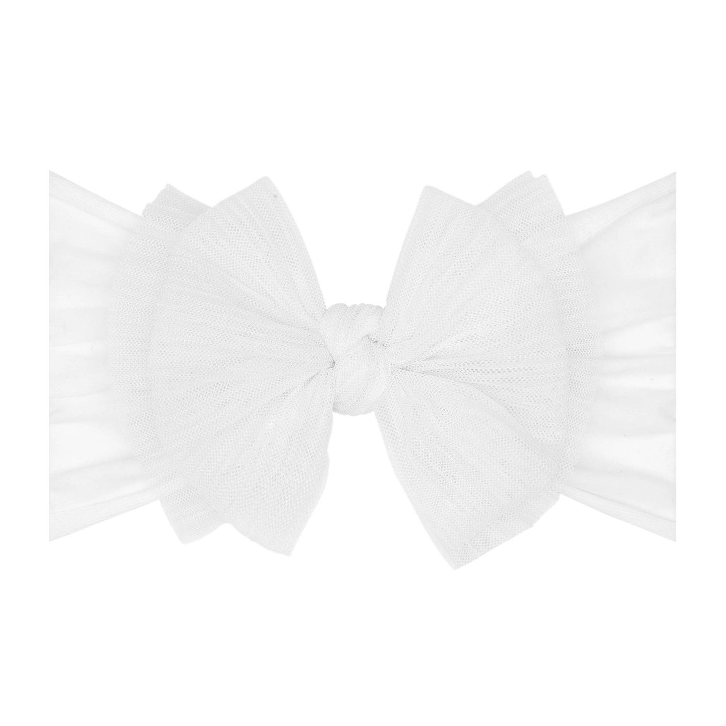 Baby Bling® Tulle headband with tulle bow: Pleated White