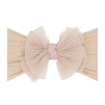 Baby Bling® Tulle headband with tulle bow: Pleated White